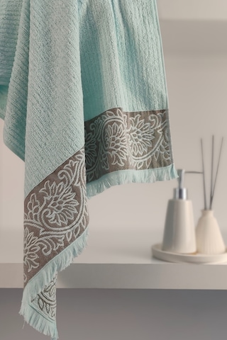 Püsküllü & Bordürlü Banyo Havlusu - Bambu & Ekstra Yumuşak Mint Yeşili
