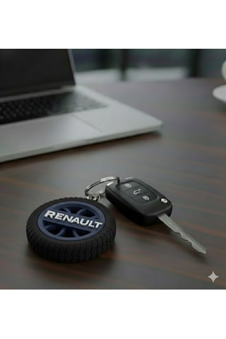 Renault Uyumlu Özel Tasarım Anahtarlık - Premium Hafif Ve Dayanıklı Mavi