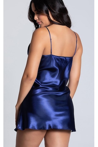 Merry See Kısa Saten Gecelik Lacivert