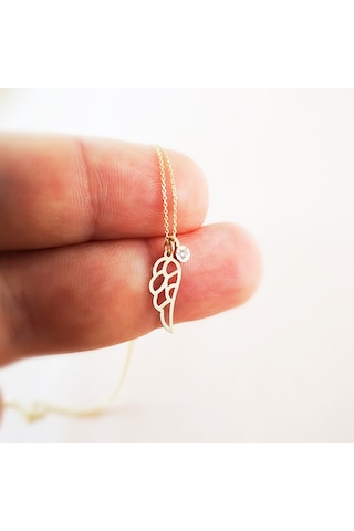 Pırlantalı Altın Minik Melek Kanadı Kolye As1141Pkl Altınsepeti