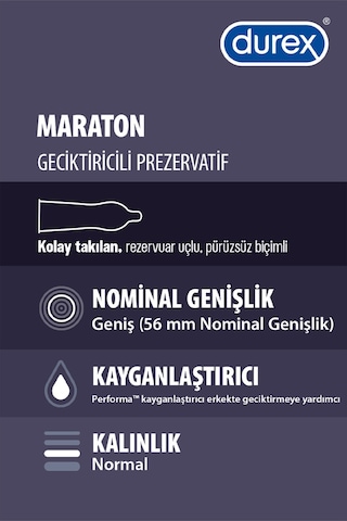 Durex Maraton Daha Uzun Performans Prezervatif 10'lu