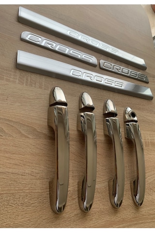 Egea Cross Krom Kapı Kolu ve Kapı Eşiği Seti Paslanmaz Çelik