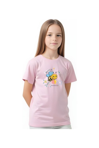 Fyk Kids Kız Çocuk Honey Baskılı Tişört Pembe