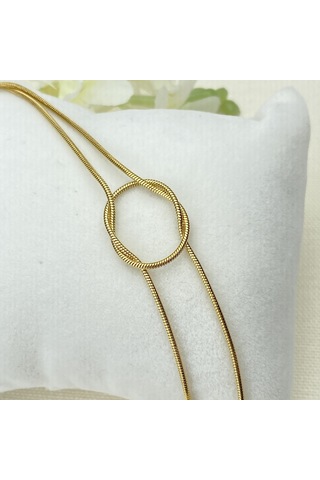 Sonsuzluk Bileklik Düğüm Model Yüksek Kalite 316 L Paslanmaz Çelik Gold 17 + 5 Cm