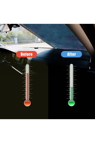 Kosona 45x125 Cm Arka Cam Güneşlik - Siyah, Delik Açmaya Gerek Yok, Otomatik Geri Çekilebilir, Isı Ve Uv Engelleyici, 3 Şeffaf Saksi Hediyeli