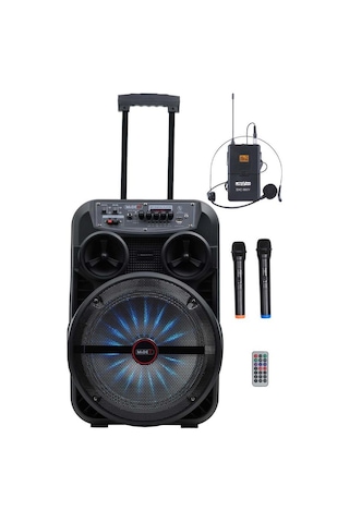 Midex Mxr-280sxc Taşınabilir Seyyar Portatif 3 Mikrofonlu Şarjlı Ses Sistemi Hoparlör 280 Watt