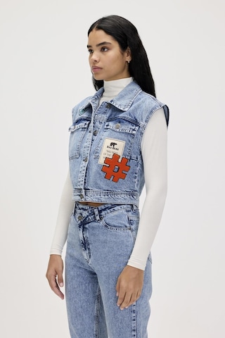 Joanne Blue Kadın Denim Yelek Mavi