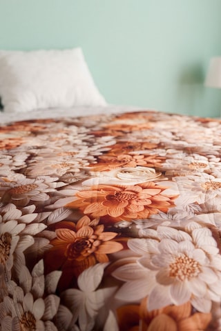 Krem Karamel 5d Çok Amaçlı Çift Kişilik Baskılı Pike & Yatak Örtüsü 200x220 Cm Çok Renkli