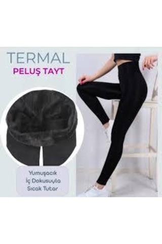 Filemingo Kadın Siyah Içi Peluş Termal Taytsiyahl/Xl Siyah