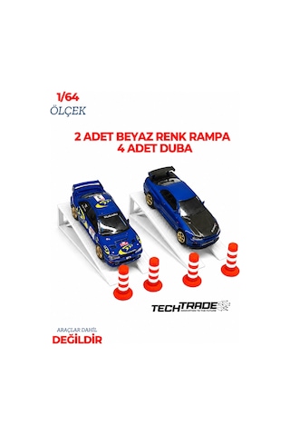 1/64 Ölçek Diorama 2 Adet Beyaz Rampa + 4 Adet Duba
