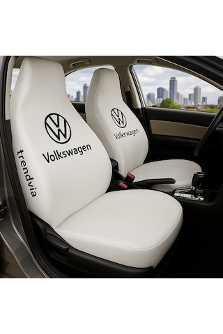Volkswagen Uyumlu Ön Arka Koltuk Kılıfı Penye Servis Tipi Oto Koltuk Koruma Seti Beyaz