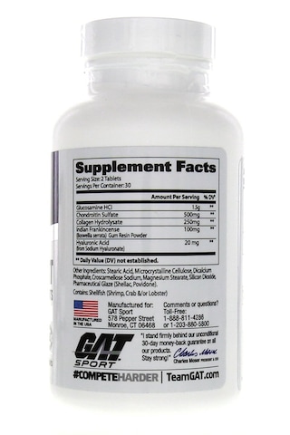 Gat Joint Suppor, Essentials Glukozamin Msm Boswellia Bovine Collagen 60 Tablet