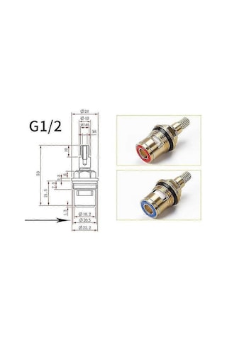G1/2 Musluk Ek Parçası Pirinç Disk Musluk Sıcak Ve Soğuk Yedek Musluk Seramik Disk Musluklar Banyo Mutfak İçin 2 Adet Diğer