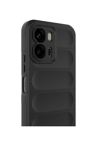 Maks Technology Oppo A6x Uyumlu Kılıf Esnek Tpu Oyuklu Arka Yüzey Tasarımlı Mkst Etnik Silikon Kapak - Siyah