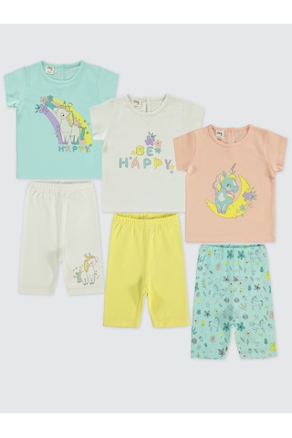 Civil Baby Kız Bebek 3'lü Takım 6-18 Ay Renkli Çok Renkli