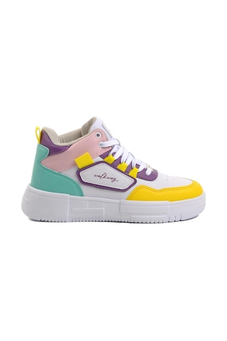 Walkway Nefertiti Beyaz-sarı Unisex Hi Sneaker 001