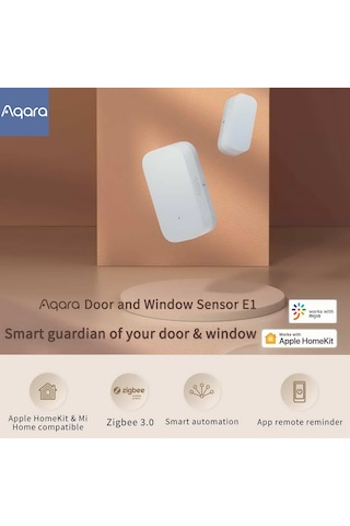 Samdoo Aqara E1 Pencere Kapı Sensörü - Gerçek Zamanlı Açık/kapalı Tespiti, Akıllı Cihaz Bağlantısı, Uzun Pil Ömrü Beyaz