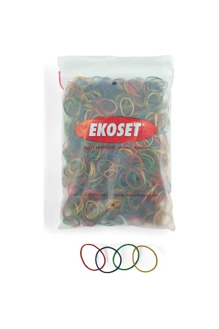 Ekoset Renkli Küçük Paket Toka Lastiği 4 Renk 40 MM 1000 Adet