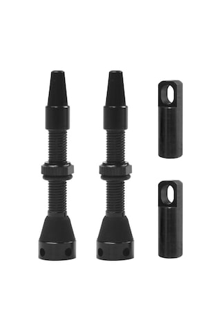 Qingmipy Cnc Alüminyum Presta Valf Sapı, Hava Tutturucu O-ring Ve Kilitleme Somunu, 40mm Siyah, 2 Adet + Ayırıcı Aracı