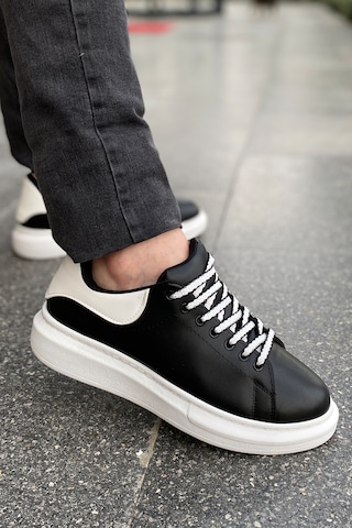 Luis A Costa Lc107 Siyah Arka Beyaz Bt Bağcıklı Erkek Ayakkabı Renkli