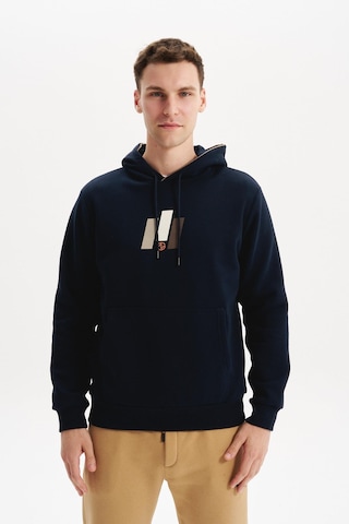AR-MA Arma Erkek Kapüşonlu Sweatshirt Kanguru Cepli, 3 İplik Şardonlu, Regular Fit, %70 Pamuk %30 Polyester K30254628502 Lacivert