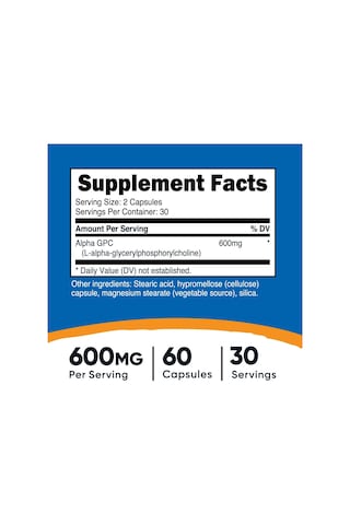 Nutricost Alpha Gpc 600mg, 60 Vegetarian Capsules - Non-gmo And G