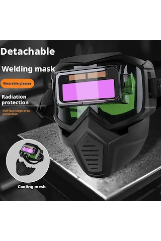 Ayrılabilir Kaynakçı Maskesi Otomatik Kararan Kaynak Gözlük Çalışma Koruyucu Ekipman A