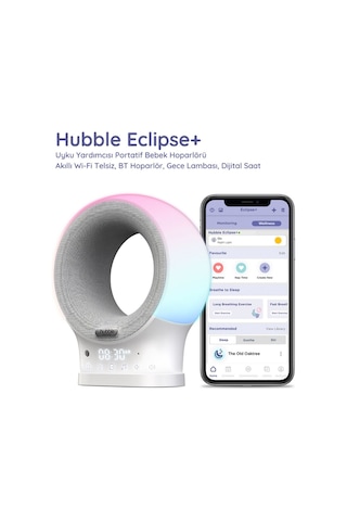 Hubble Eclipse Plus Bebek Telsizi Ninni Çalar Bluetooth Speaker Gece Lambası Gri / Gri