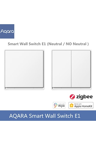 Yaozixa Aqara E1 Zigbee 3.0 Akıllı Duvar Anahtarı - Tek Ateş Tek Tuş, Uzak Kumanda, Akıllı Ev Entegreasyonu, Kolay Kurulum