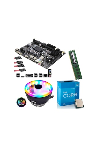 J-Tech İ3-2100 İşlemci + Turbox H61C 1155Pin Anakart + 16 GB Ram + Rainbow CPU Fan Bundle Set J-Tech İ3-2100 İşlemci + Turbox H61C 1155Pin Anakart + 16 GB Ram + Rainbow CPU Fan Bundle Set