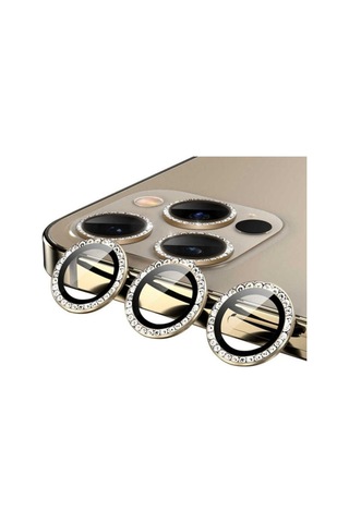 Apple Uyumlu iPhone 12 Pro Max Zore Cl-06 Kamera Lens Koruyucu Gold