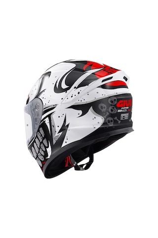 Gıvı 50.x Bones Kask Beyaz Kırmızı