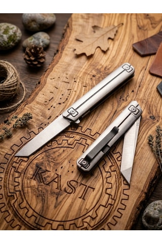 Knivox Browning Profesyonel Tanto Namlu D2 Çelik Çakı - Ultra İnce Tasarım Gri