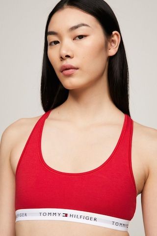 Tommy Hilfiger Kadın Marka Logolu Beyaz Elastik Bantlı Kırmızı Spor Sütyeni Uw0uw03820-xlg-7047 Kırmızı