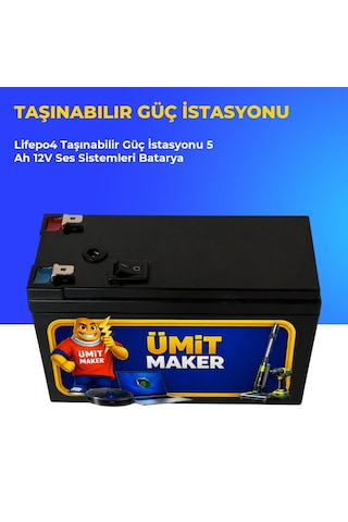 Lifepo4 Taşınabilir Güç İstasyonu 5 Ah 12v Ses Sistemleri Batarya