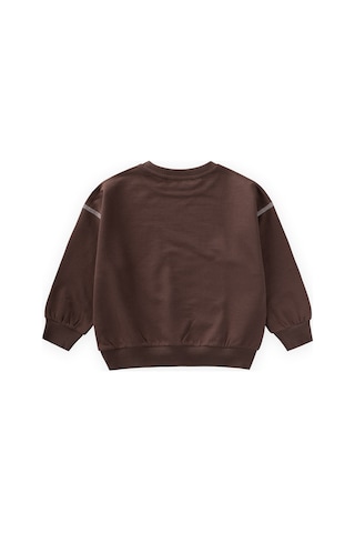 Cigit Karyoka Detaylı Oversize Sweatshirt 2-8 Yaş Kahverengi