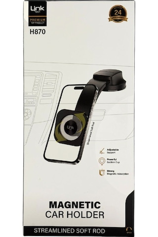 Linktech H870 Premium Vantuzlu Araç İçi Torpido Üstü Telefon Tutucu Siyah