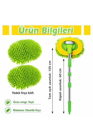 Mikrofiber Araba Yıkama Fırçası, Çiziksiz Temizleme, Uzun Saplı Temizlik, Araba Karavan, Kamyon, Suv Rv Ev İçin