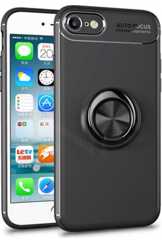 Apple Uyumlu iPhone 6 Plus Kılıf Zore Ravel Silikon Kapak Siyah-Kırmızı