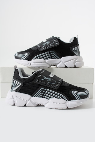 Adımist Çocuk Unisex Rahat Ortopedik Taban Cırtlı Hafif Sneaker Spor Ayakkabı Lento Cırtlı Siyah