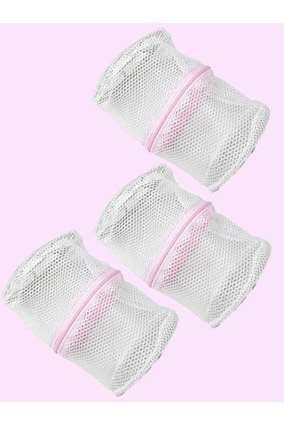 Pembe Beyaz Iç Çamaşırı Ve Sütyen Yıkama Filesi 3'lü Pembe