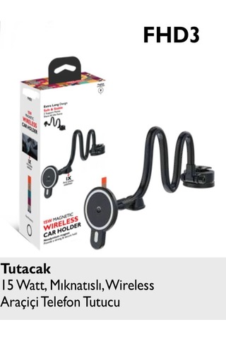 Fhd3 15watt Magnetic Mıknatıslı Wireless Premium Araçiçi Telefon