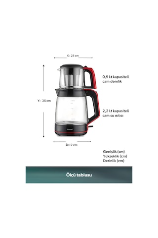 Homend Infinity XL 1764H Cam Çay Makinesi