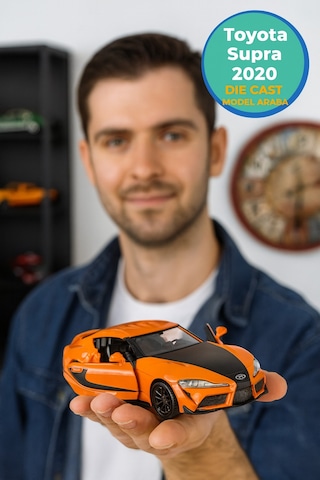 Uzak Doğu Serisi Toyota Supra 2020 Açılır Kapılar Die Cast Çek Bırak Metal Model Araba 11 Cm 1:32
