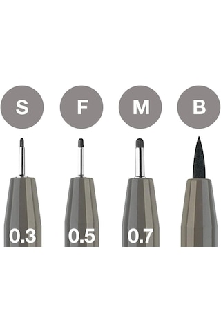 Faber-castell Pitt Artist Pen Çizim Kalemi Seti, 4 Lü S, F, M, B Çok Renkli