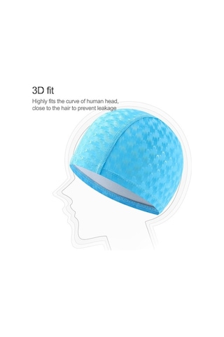 Dm Yetişkin Hilal Pu Su Geçirmez Yüzme Şapkası Rahat Kulaklıklı Siyah Siyah