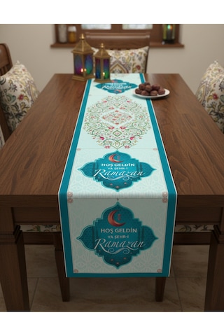 Ramazan Ayı Motifli Dijital Baskılı Runner Masa Örtüsü 40x140 Cm Rmz-6