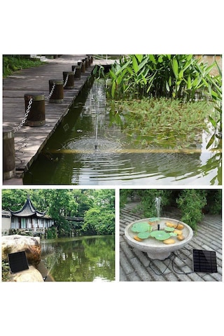 Mufunye Güneş Enerjili Süs Fıskiyesi - Brushless Pompa İle Su Döngüsü, Bahçe/small Havuz Dekorasyonu, 4 Fişi, 180 L/h Akış Hızı