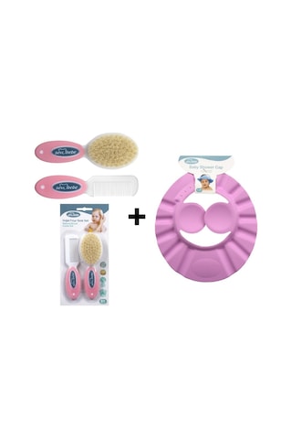 Sevi Bebe Naturel Fırça Tarak + Bebek Duş Başlığı Seti