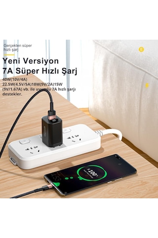 Essager 3 Metre 7a 66w Usb To Type-c Süper Hızlı Şarj Ve Data Kablosu,süper Dayanıklı Akım Ve Isı Korumalı